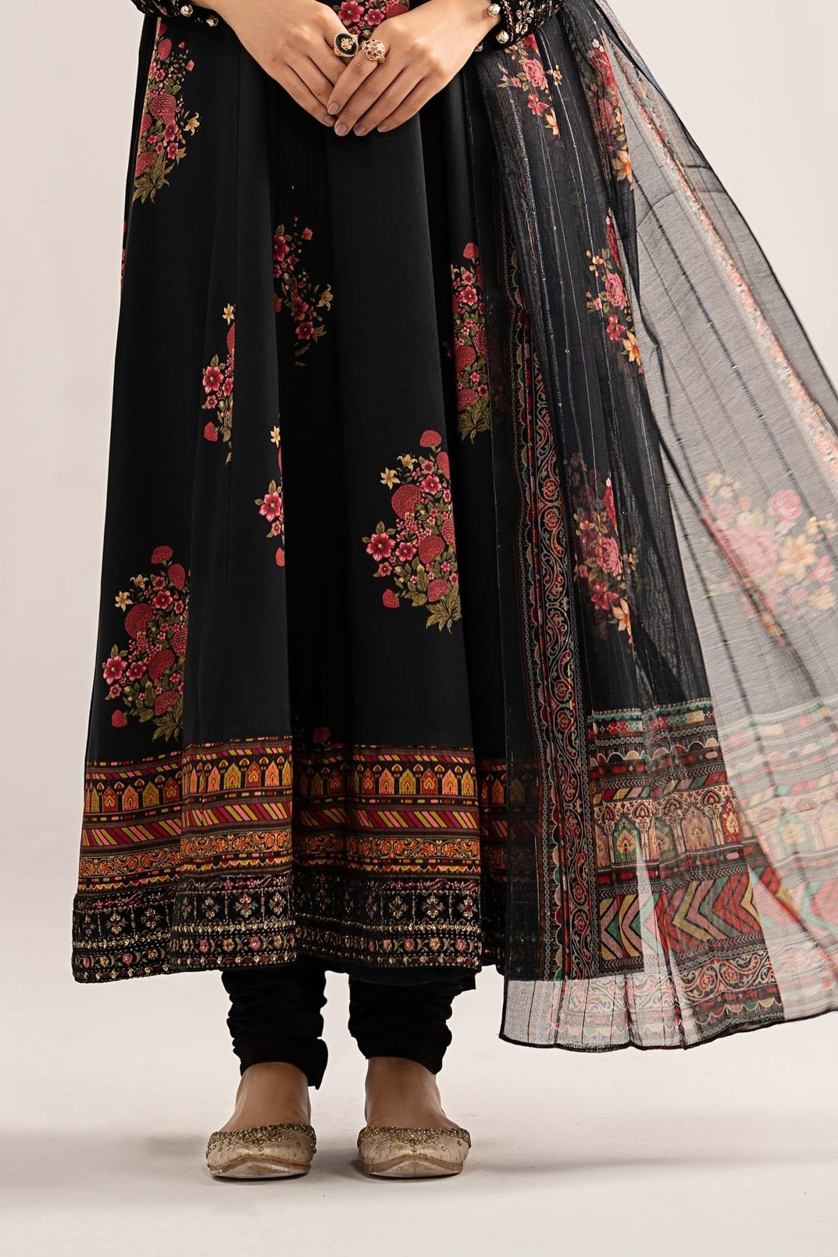 Maria B | RTW | 3 Piece Embroidered Linen Suit-Brand:Maria B-Type:Luxury Pret-Black - House of Maryam- Buy in UK, USA