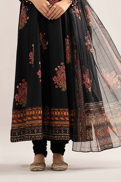 Maria B | RTW | 3 Piece Embroidered Linen Suit-Brand:Maria B-Type:Luxury Pret-Black - House of Maryam- Buy in UK, USA
