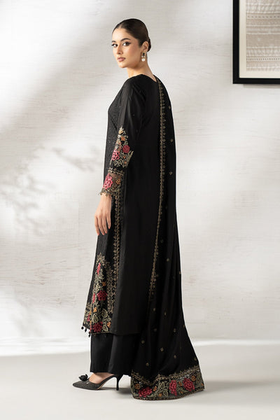 Maria B | RTW | 3 Piece Embroidered Linen Suit-Brand:Maria B-Type:Luxury Pret-Black - House of Maryam- Buy in UK, USA