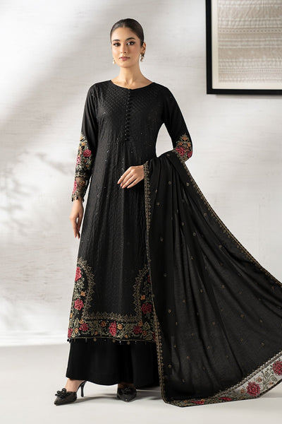 Maria B | RTW | 3 Piece Embroidered Linen Suit-Brand:Maria B-Type:Luxury Pret-Black - House of Maryam- Buy in UK, USA