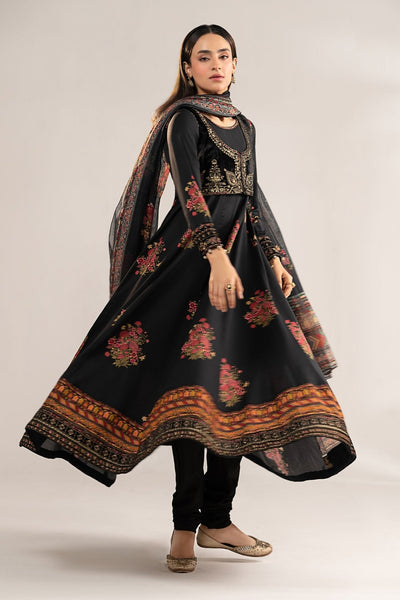 Maria B | RTW | 3 Piece Embroidered Linen Suit-Brand:Maria B-Type:Luxury Pret-Black - House of Maryam- Buy in UK, USA