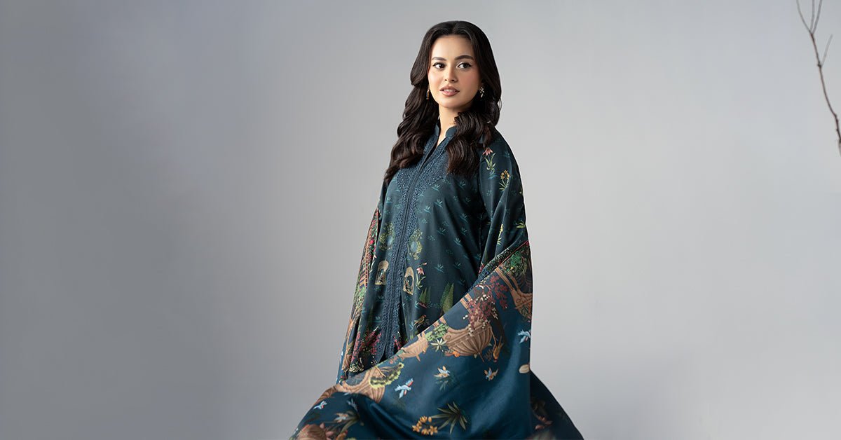 Maria B | RTW | 3 Piece Embroidered Linen Suit-Brand:Maria B-Type:Luxury Pret-Blue - House of Maryam- Buy in UK, USA