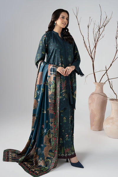Maria B | RTW | 3 Piece Embroidered Linen Suit-Brand:Maria B-Type:Luxury Pret-Blue - House of Maryam- Buy in UK, USA