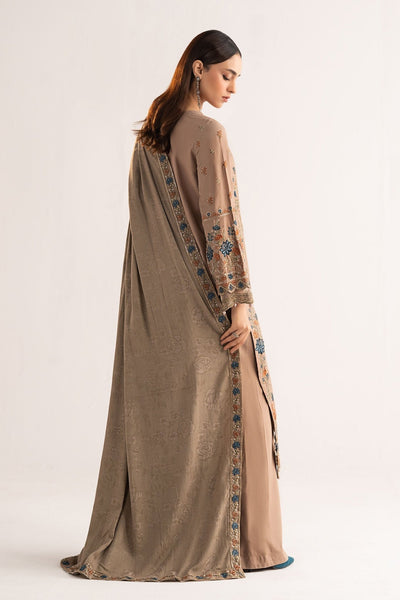 Maria B | RTW | 3 Piece Embroidered Linen Suit-Brand:Maria B-Type:Luxury Pret-Brown - House of Maryam- Buy in UK, USA