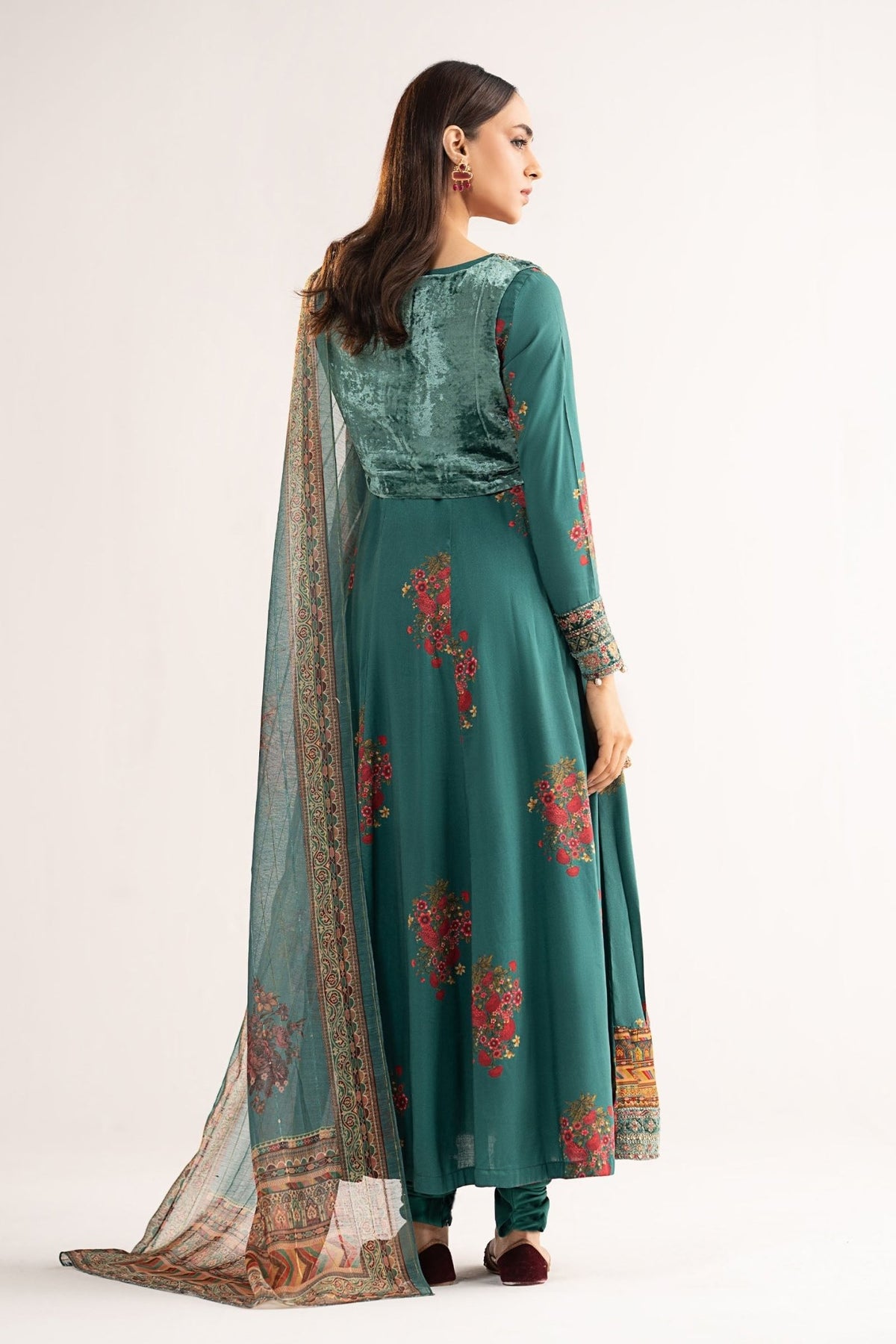 Maria B | RTW | 3 Piece Embroidered Linen Suit-Brand:Maria B-Type:Luxury Pret-Green - House of Maryam- Buy in UK, USA