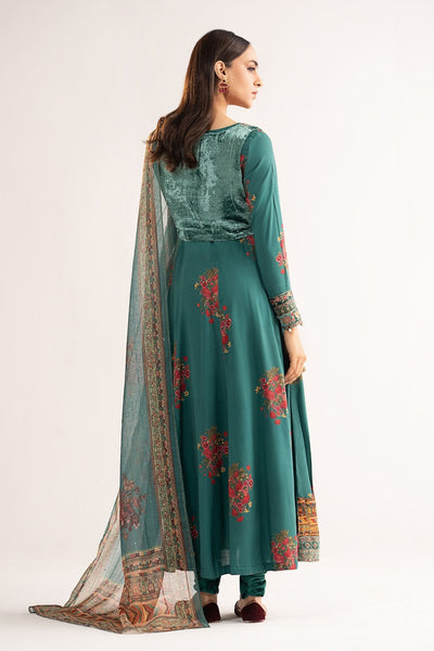 Maria B | RTW | 3 Piece Embroidered Linen Suit-Brand:Maria B-Type:Luxury Pret-Green - House of Maryam- Buy in UK, USA