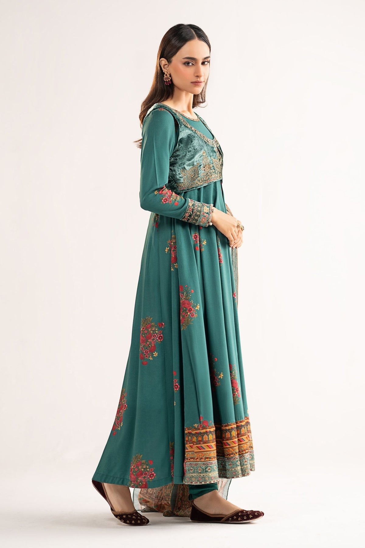 Maria B | RTW | 3 Piece Embroidered Linen Suit-Brand:Maria B-Type:Luxury Pret-Green - House of Maryam- Buy in UK, USA
