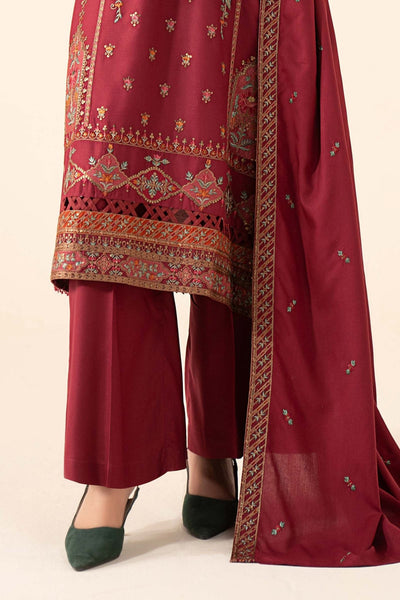 Maria B | RTW | 3 Piece Embroidered Linen Suit-Brand:Maria B-Type:Luxury Pret-Pink - House of Maryam- Buy in UK, USA