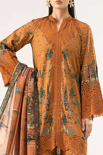 Maria B | RTW | 3 Piece Embroidered Linen Suit-Brand:Maria B-Type:Luxury Pret-Yellow - House of Maryam- Buy in UK, USA