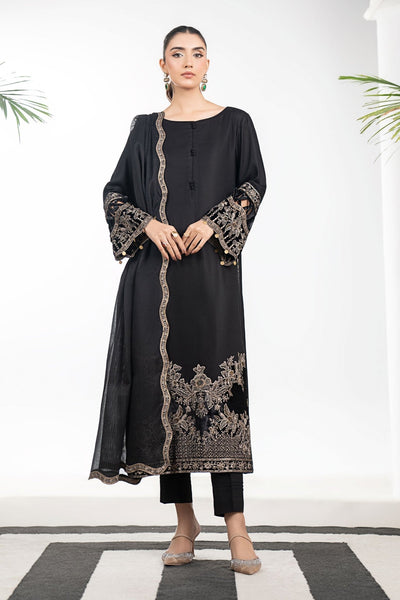 Maria B | RTW | 3 Piece Embroidered Marina Suit-Brand:Maria B-Type:Luxury Pret-Black - House of Maryam- Buy in UK, USA