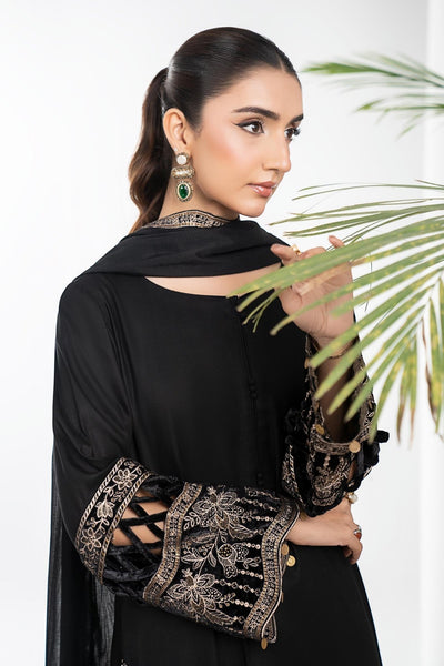 Maria B | RTW | 3 Piece Embroidered Marina Suit-Brand:Maria B-Type:Luxury Pret-Black - House of Maryam- Buy in UK, USA