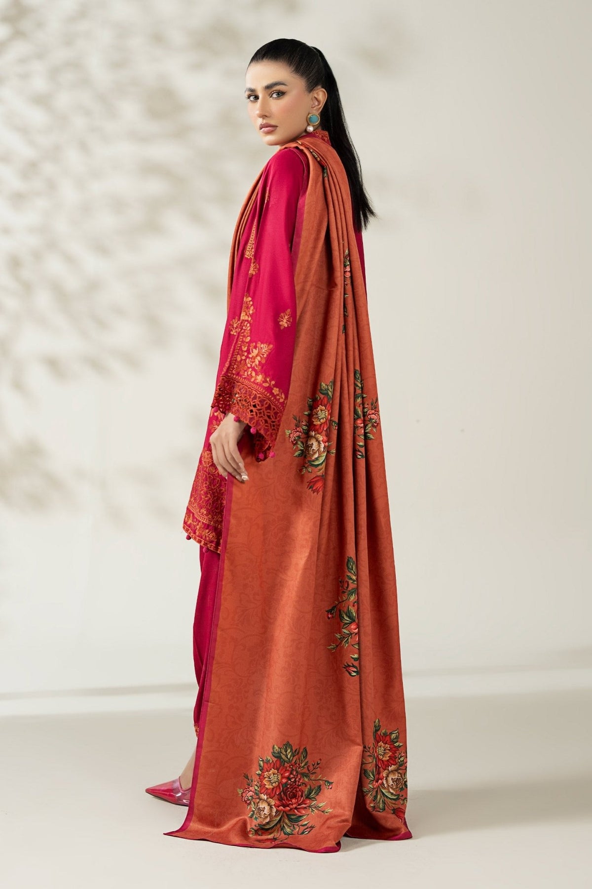 Maria B | RTW | 3 Piece Embroidered Marina Suit-Brand:Maria B-Type:Luxury Pret-Pink - House of Maryam- Buy in UK, USA