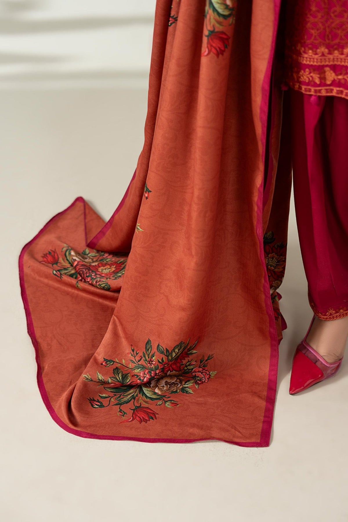 Maria B | RTW | 3 Piece Embroidered Marina Suit-Brand:Maria B-Type:Luxury Pret-Pink - House of Maryam- Buy in UK, USA