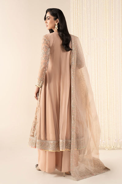 Maria B | RTW | 3 Piece Embroidered Net Suit-Brand:Maria B-Type:Luxury Formals-Beige - House of Maryam- Buy in UK, USA