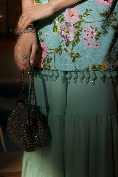 Maria B | RTW | 3 Piece Embroidered Net Suit-Brand:Maria B-Type:Luxury Formals-Ferozi - House of Maryam- Buy in UK, USA
