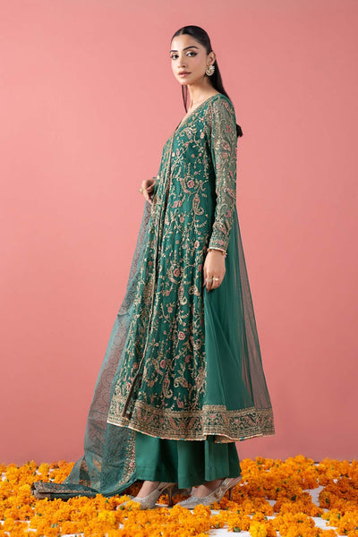 Maria B | RTW | 3 Piece Embroidered Net Suit-Brand:Maria B-Type:Luxury Formals-Green - House of Maryam- Buy in UK, USA