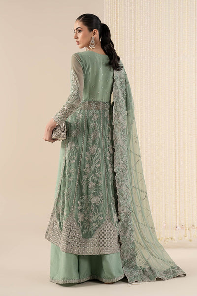 Maria B | RTW | 3 Piece Embroidered Net Suit-Brand:Maria B-Type:Luxury Formals-Green - House of Maryam- Buy in UK, USA