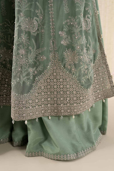 Maria B | RTW | 3 Piece Embroidered Net Suit-Brand:Maria B-Type:Luxury Formals-Green - House of Maryam- Buy in UK, USA