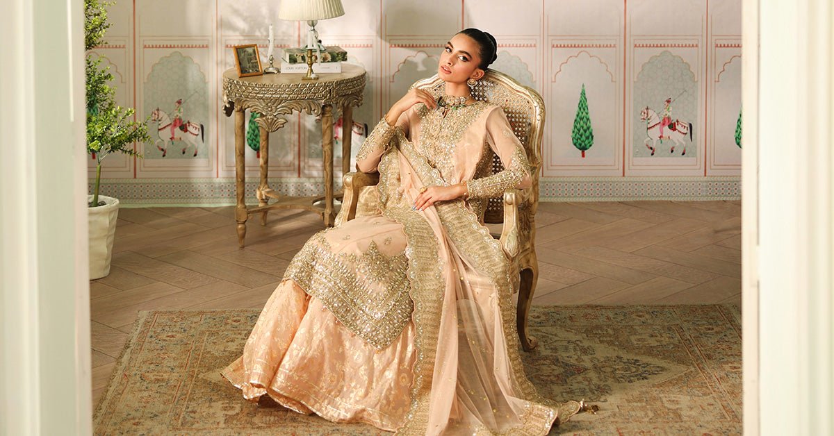 Maria B | RTW | 3 Piece Embroidered Net Suit-Brand:Maria B-Type:Luxury Formals-Pink - House of Maryam- Buy in UK, USA