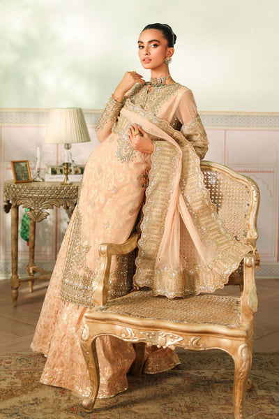 Maria B | RTW | 3 Piece Embroidered Net Suit-Brand:Maria B-Type:Luxury Formals-Pink - House of Maryam- Buy in UK, USA