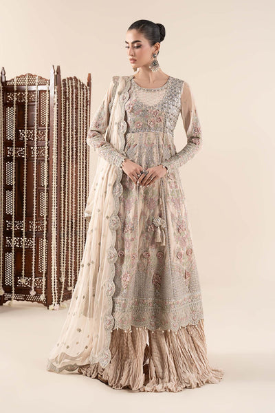 Maria B | RTW | 3 Piece Embroidered Net Suit-Brand:Maria B-Type:Luxury Formals-White - House of Maryam- Buy in UK, USA