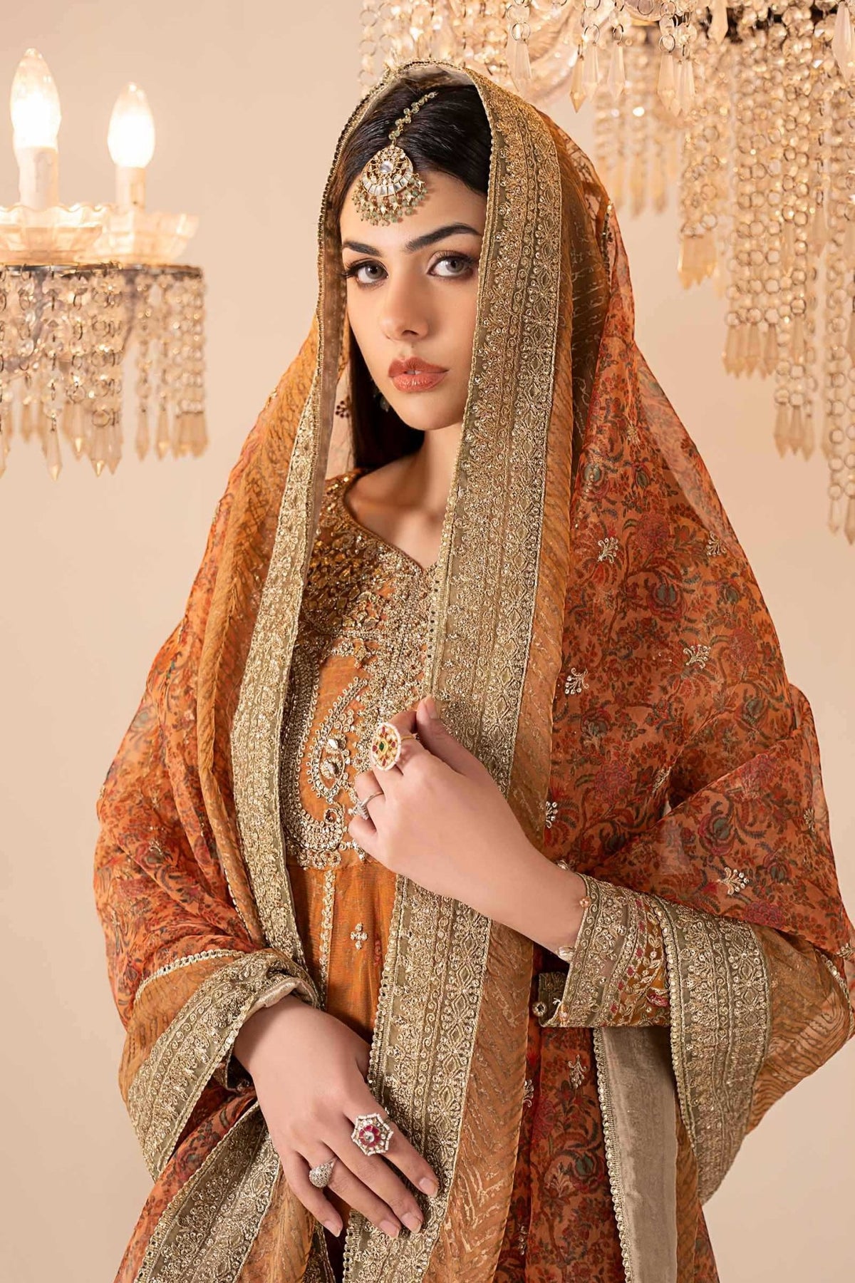 Maria B | RTW | 3 Piece Embroidered Net Suit-Brand:Maria B-Type:Luxury Formals-Yellow - House of Maryam- Buy in UK, USA