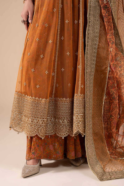 Maria B | RTW | 3 Piece Embroidered Net Suit-Brand:Maria B-Type:Luxury Formals-Yellow - House of Maryam- Buy in UK, USA