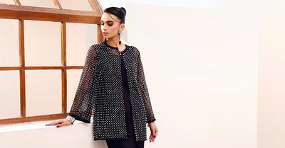 Maria B | RTW | 3 Piece Embroidered Organza Suit-Brand:Maria B-Type:Luxury Formals-Black - House of Maryam- Buy in UK, USA