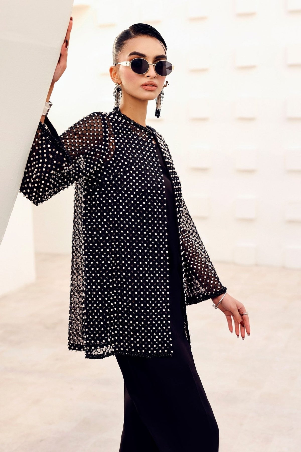Maria B | RTW | 3 Piece Embroidered Organza Suit-Brand:Maria B-Type:Luxury Formals-Black - House of Maryam- Buy in UK, USA