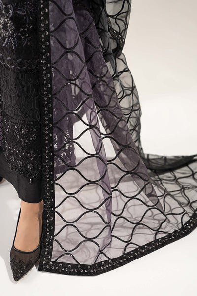 Maria B | RTW | 3 Piece Embroidered Organza Suit-Brand:Maria B-Type:Luxury Formals-Black - House of Maryam- Buy in UK, USA