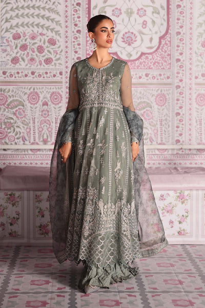 Maria B | RTW | 3 Piece Embroidered Organza Suit-Brand:Maria B-Type:Luxury Formals-Blue - House of Maryam- Buy in UK, USA