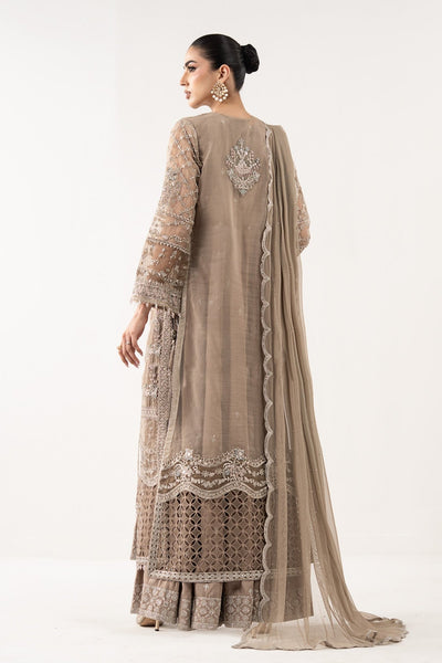Maria B | RTW | 3 Piece Embroidered Organza Suit-Brand:Maria B-Type:Luxury Formals-Brown - House of Maryam- Buy in UK, USA