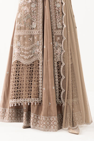 Maria B | RTW | 3 Piece Embroidered Organza Suit-Brand:Maria B-Type:Luxury Formals-Brown - House of Maryam- Buy in UK, USA