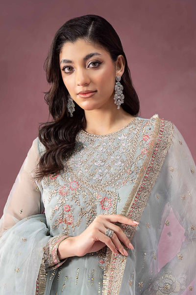 Maria B | RTW | 3 Piece Embroidered Organza Suit-Brand:Maria B-Type:Luxury Formals-Ferozi - House of Maryam- Buy in UK, USA