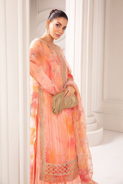Maria B | RTW | 3 Piece Embroidered Organza Suit-Brand:Maria B-Type:Luxury Formals-Pink - House of Maryam- Buy in UK, USA