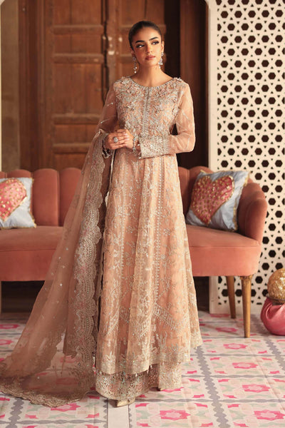 Maria B | RTW | 3 Piece Embroidered Organza Suit-Brand:Maria B-Type:Luxury Formals-Pink - House of Maryam- Buy in UK, USA