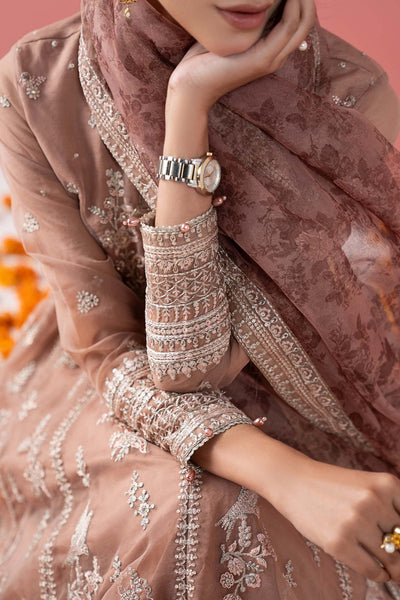 Maria B | RTW | 3 Piece Embroidered Organza Suit-Brand:Maria B-Type:Luxury Formals-Pink - House of Maryam- Buy in UK, USA
