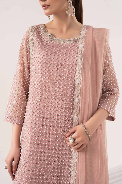 Maria B | RTW | 3 Piece Embroidered Organza Suit-Brand:Maria B-Type:Luxury Formals-Pink - House of Maryam- Buy in UK, USA