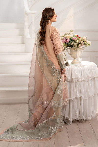Maria B | RTW | 3 Piece Embroidered Organza Suit-Brand:Maria B-Type:Luxury Formals-Pink - House of Maryam- Buy in UK, USA