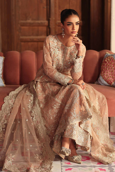 Maria B | RTW | 3 Piece Embroidered Organza Suit-Brand:Maria B-Type:Luxury Formals-Pink - House of Maryam- Buy in UK, USA