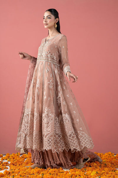 Maria B | RTW | 3 Piece Embroidered Organza Suit-Brand:Maria B-Type:Luxury Formals-Pink - House of Maryam- Buy in UK, USA