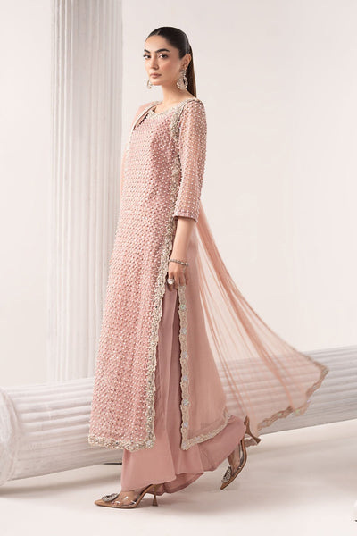 Maria B | RTW | 3 Piece Embroidered Organza Suit-Brand:Maria B-Type:Luxury Formals-Pink - House of Maryam- Buy in UK, USA