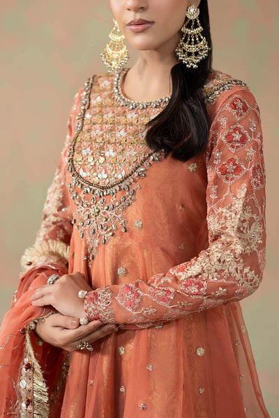 Maria B | RTW | 3 Piece Embroidered Organza Suit-Brand:Maria B-Type:Luxury Formals-Pink - House of Maryam- Buy in UK, USA