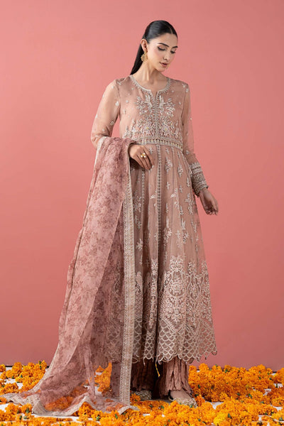 Maria B | RTW | 3 Piece Embroidered Organza Suit-Brand:Maria B-Type:Luxury Formals-Pink - House of Maryam- Buy in UK, USA