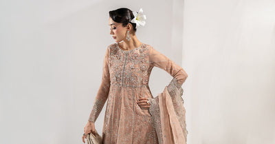 Maria B | RTW | 3 Piece Embroidered Organza Suit-Brand:Maria B-Type:Luxury Formals-Pink - House of Maryam- Buy in UK, USA