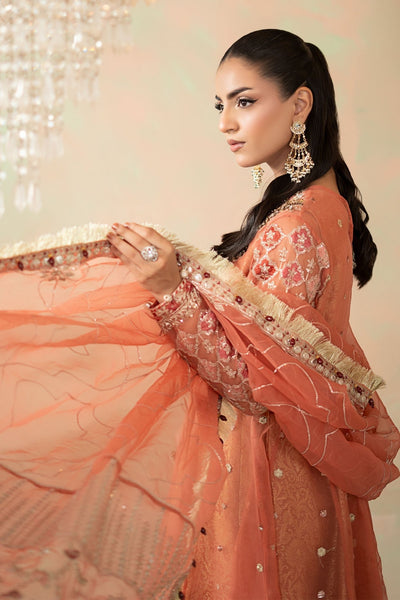 Maria B | RTW | 3 Piece Embroidered Organza Suit-Brand:Maria B-Type:Luxury Formals-Pink - House of Maryam- Buy in UK, USA