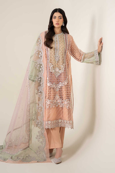 Maria B | RTW | 3 Piece Embroidered Organza Suit-Brand:Maria B-Type:Luxury Formals-Pink - House of Maryam- Buy in UK, USA
