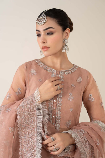 Maria B | RTW | 3 Piece Embroidered Organza Suit-Brand:Maria B-Type:Luxury Formals-Pink - House of Maryam- Buy in UK, USA