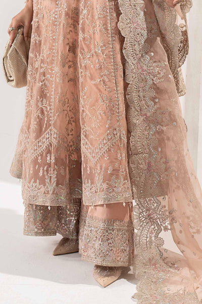 Maria B | RTW | 3 Piece Embroidered Organza Suit-Brand:Maria B-Type:Luxury Formals-Pink - House of Maryam- Buy in UK, USA