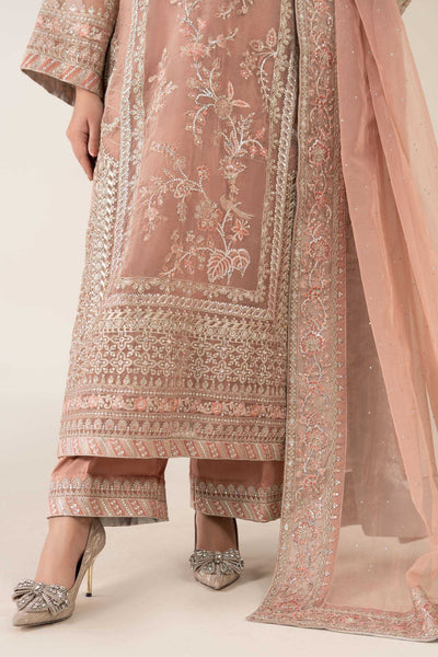 Maria B | RTW | 3 Piece Embroidered Organza Suit-Brand:Maria B-Type:Luxury Formals-Pink - House of Maryam- Buy in UK, USA